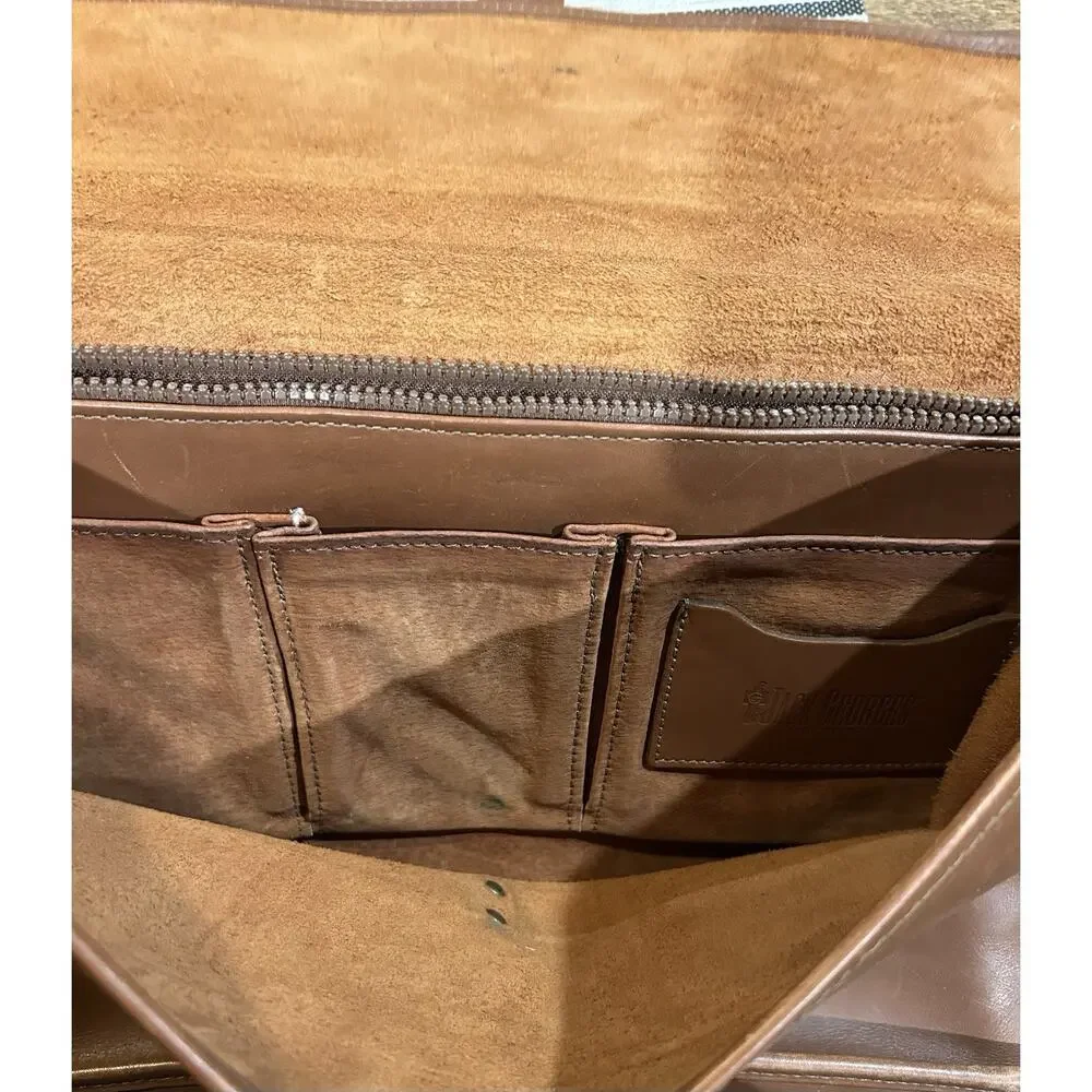 Vintage Jack Georges Leather Briefcase Crossbody Laptop Bag made in USA No Strap